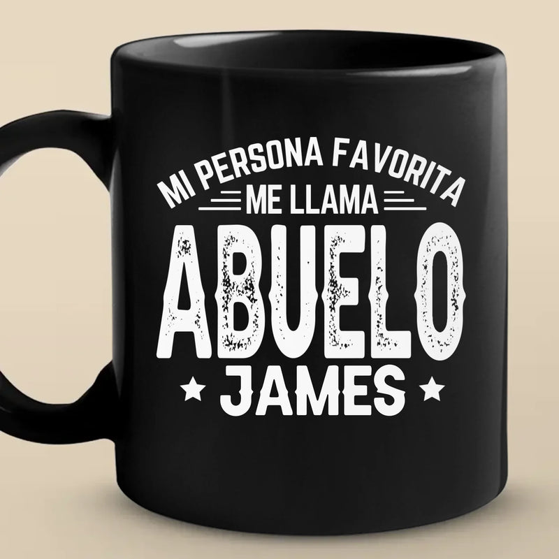 Taza Negra Personalizada - Regalos De Cumpleaños Personalizados Para Papá, Abuelo - Mis Personas Favoritas Me Llaman Abuelo