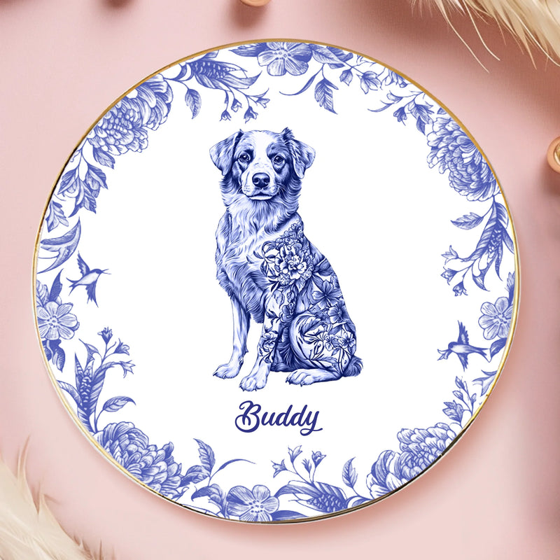 Custom Full-Print Round Jewelry Dish - Personalized  Father's Day Birthday Gifts For Dog Cat Lovers, Dog Dad And Mom, Cat Owners - Floral Soul, Furry Heart