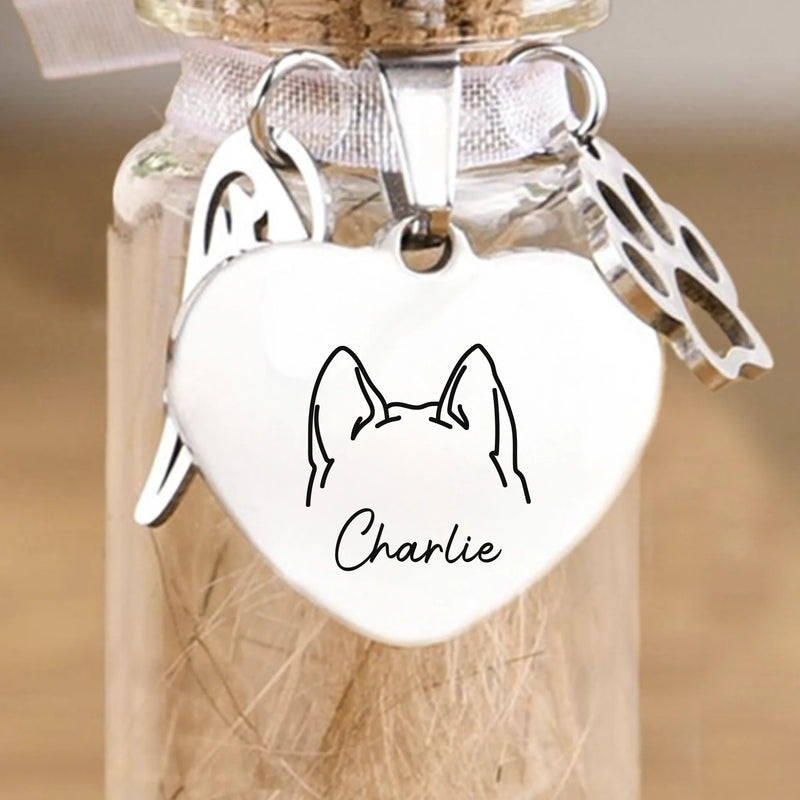 Custom Pet Fur Keepsake Jar - Personalized Pet Memorial Sympathy Gifts For Dogs, Cats - Gone But Not Forgotten