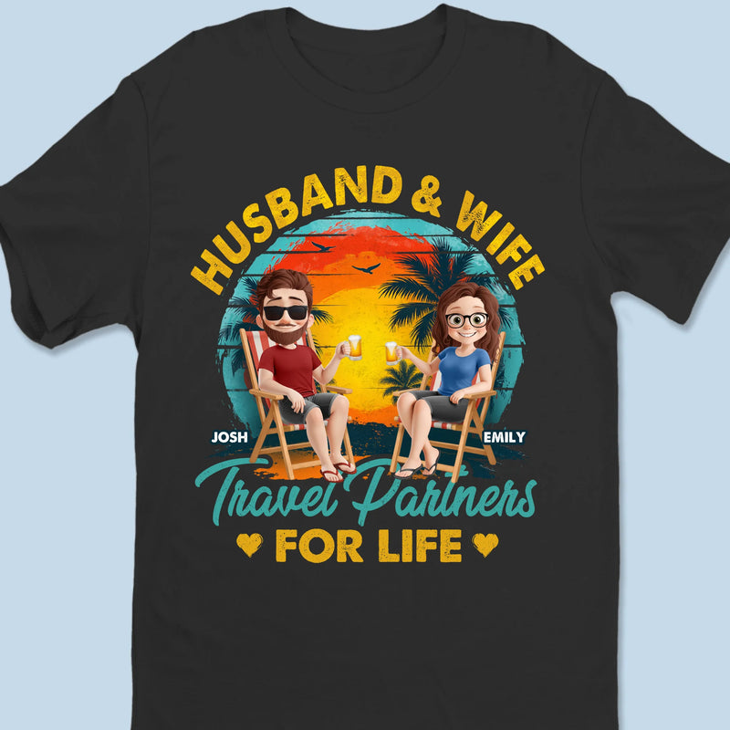 Couples Who Roam Together - Couple Personalized Custom Unisex T-shirt, Premium T-shirt, Hoodie - Summer Vacation Gift For Husband Wife, Anniversary, Travel Lovers