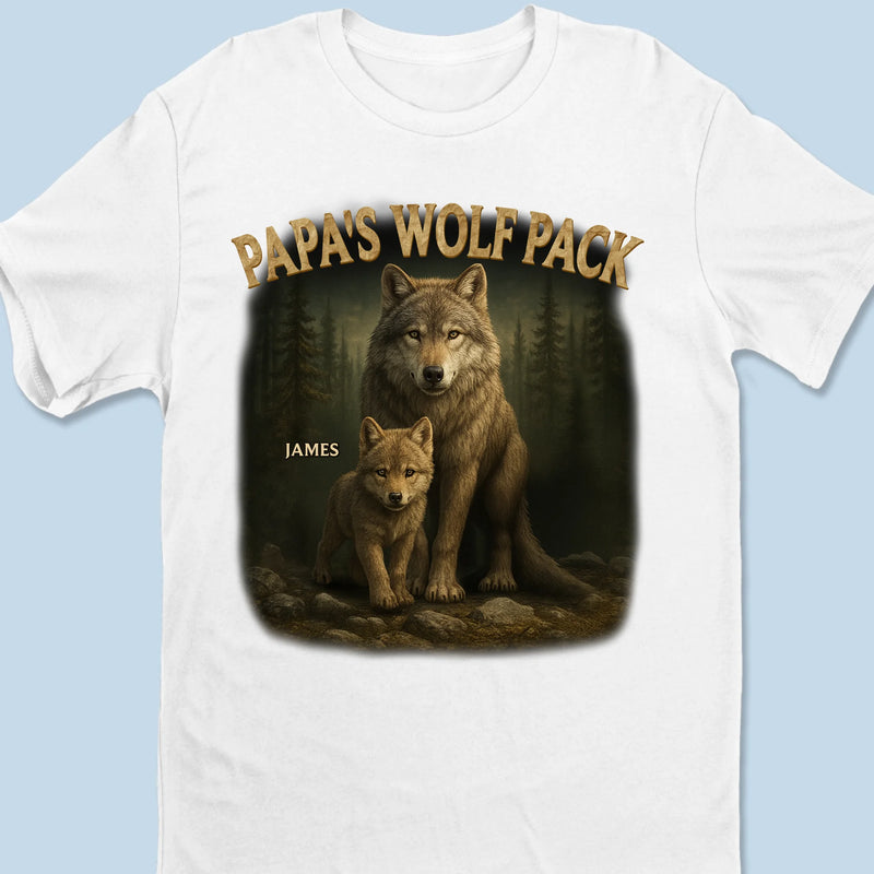 Wolf Pack Always Together - Family Personalized Custom Unisex T-shirt, Premium T-shirt, Hoodie -  Father's Day, Gift For Dad, Grandpa