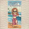 Just A Girl Living Her Beach Dream - Bestie Personalized Custom Beach Towel - Summer Vacation Gift, Birthday Pool Party Gift For Best Friends, BFF, Sisters