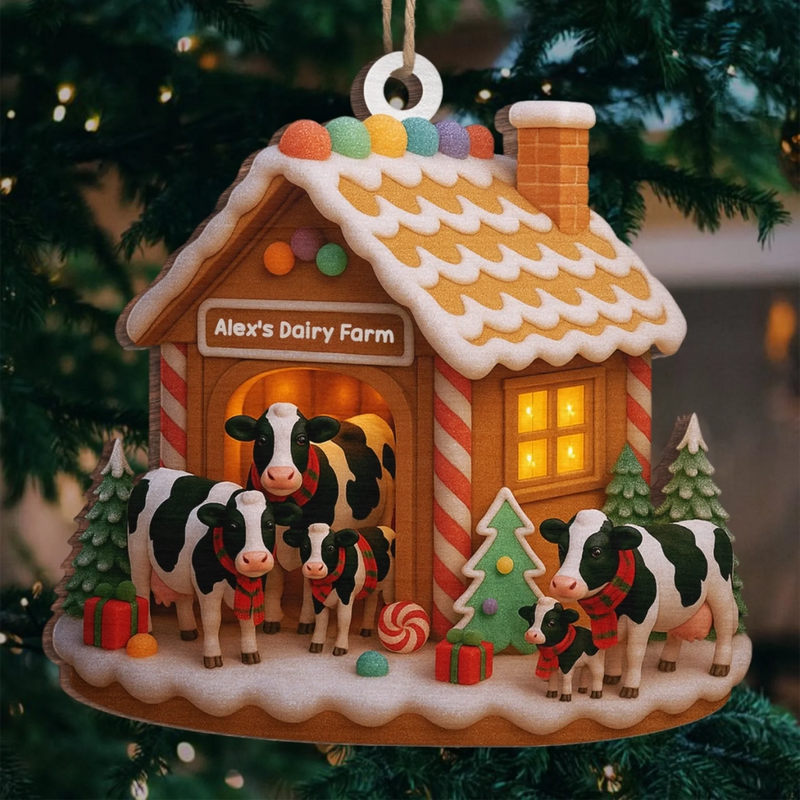 Custom Wood Ornament - Personalized Christmas Birthday Gifts For Women, Men - Life Is Better With Moo