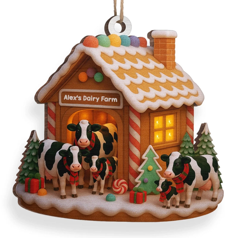 Custom Wood Ornament - Personalized Christmas Birthday Gifts For Women, Men - Life Is Better With Moo