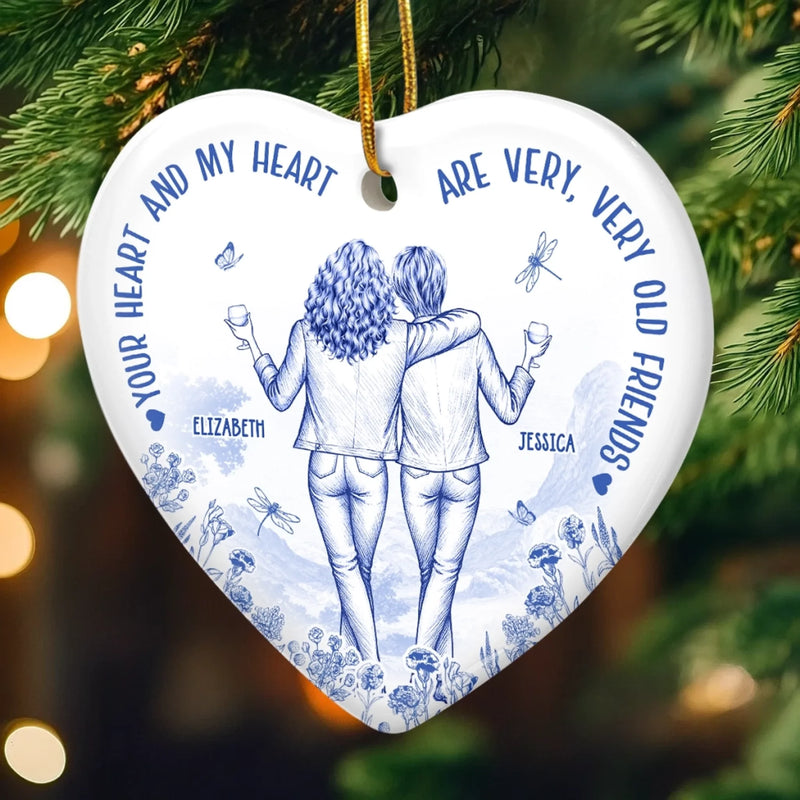 Custom Ceramic Ornament - Personalized Best Friend Christmas Birthday Gifts For Women, Besties, Sisters, BFF - Together We Shine The Most