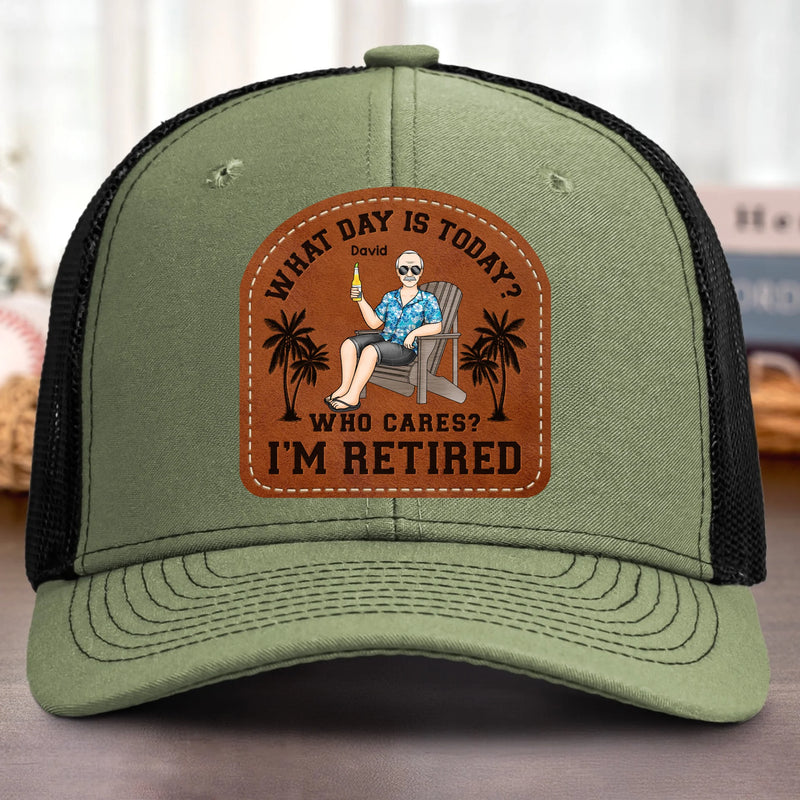 Custom Shaped Leather Patch Hat - Personalized Appreciation, Retirement Gift For Men, Women, Coworkers, Work Friends, Colleagues - Retirement Life