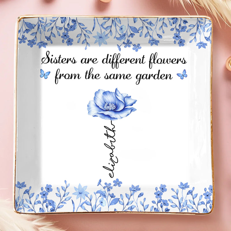 Custom Full-Print Jewelry Dish - Personalized Best Friend Birthday Gifts For Women - Forever Blossoming Side By Side