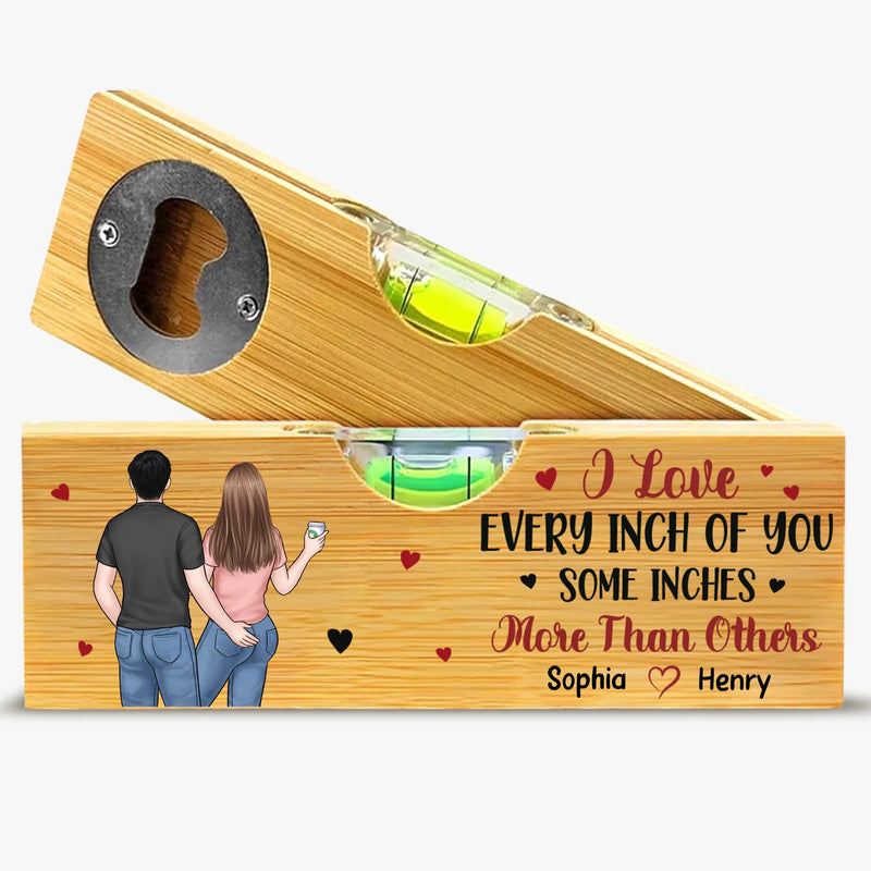 Custom Wooden Bottle Opener With Built-in Spirit Level - Personalized Anniversary Wedding Gifts For Husband And Wife, Him And Her - You And Me, Always