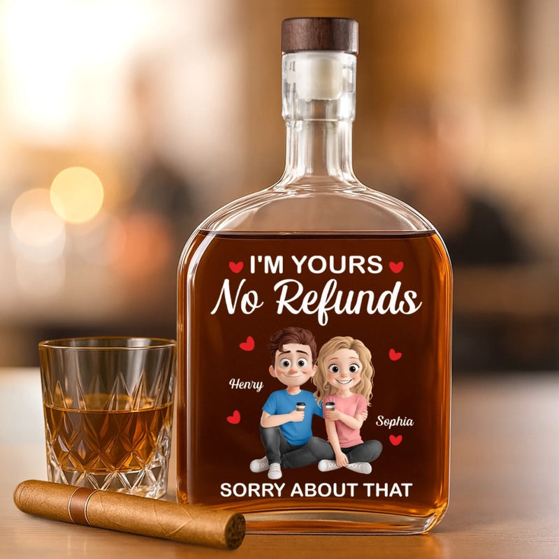 Custom Whiskey Bottle - Personalized Anniversary Wedding Gifts For Husband And Wife, Him And Her, Wine, Bourbon, Whiskey Lovers - Lifetime Contract, No Escape