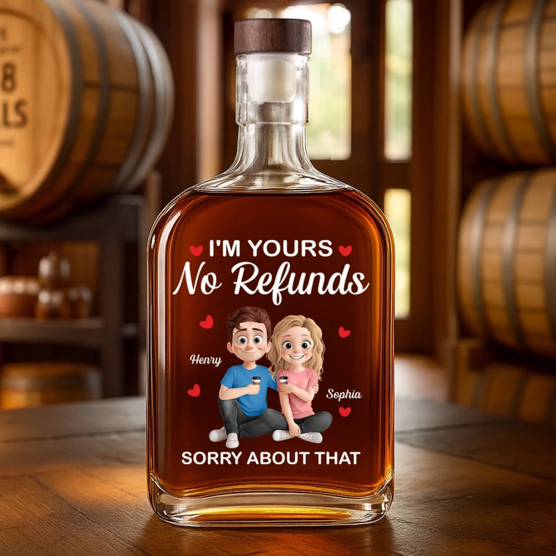 Custom Whiskey Bottle - Personalized Anniversary Wedding Gifts For Husband And Wife, Him And Her, Wine, Bourbon, Whiskey Lovers - Lifetime Contract, No Escape
