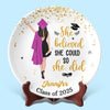 Cheers To New Beginnings - Family Personalized Custom Ceramic Plate - Graduation Gift For Family Members, Siblings, Brothers, Sisters