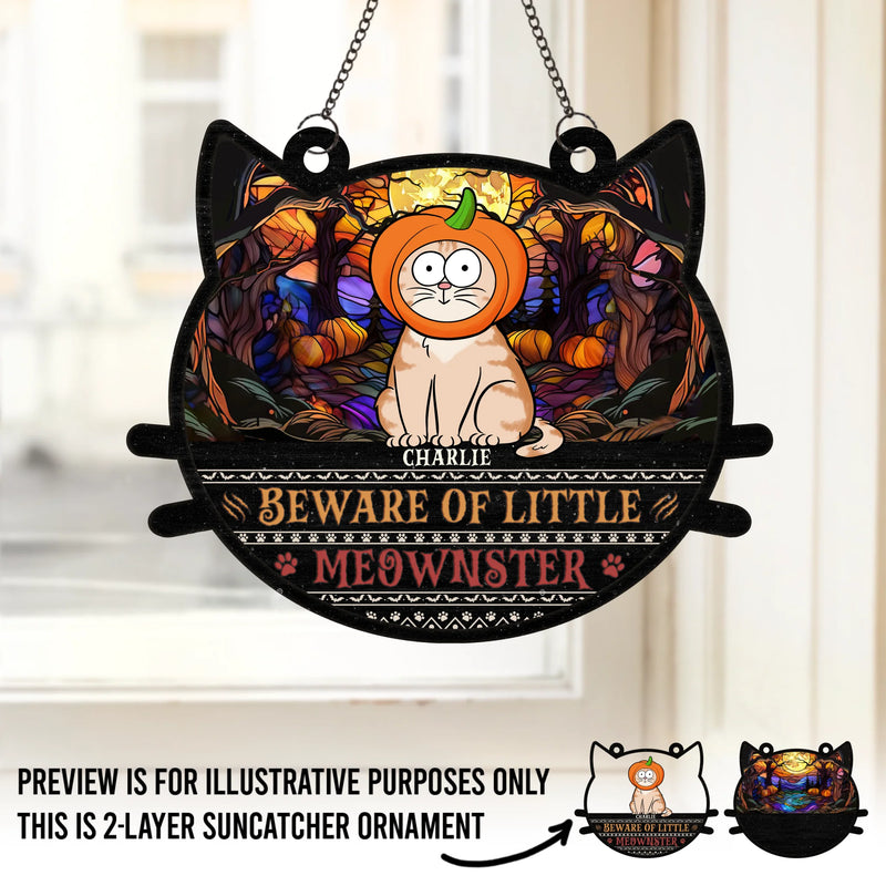 Happy Halloween To All - Cat Personalized Window Hanging Suncatcher - Halloween Gift For Pet Owners, Pet Lovers