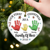 Custom Ceramic Ornament - Personalized Christmas Birthday Gifts For Mom, Dad, Kids - Together We Are Stronger copy