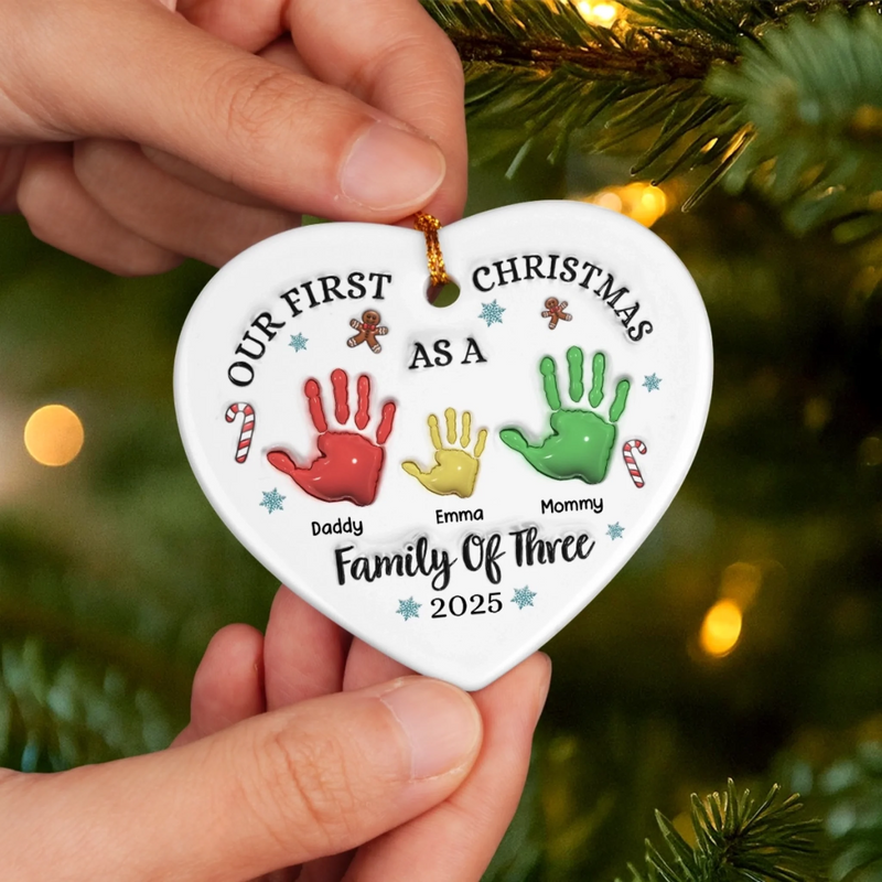 Custom Ceramic Ornament - Personalized Christmas Birthday Gifts For Mom, Dad, Kids - Together We Are Stronger copy