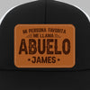 Gorra De Malla Con Parche De Cuero Personalizada - Regalos De Cumpleaños Personalizados Para Papá, Abuelo - Papá Y Orgulloso Cada Día