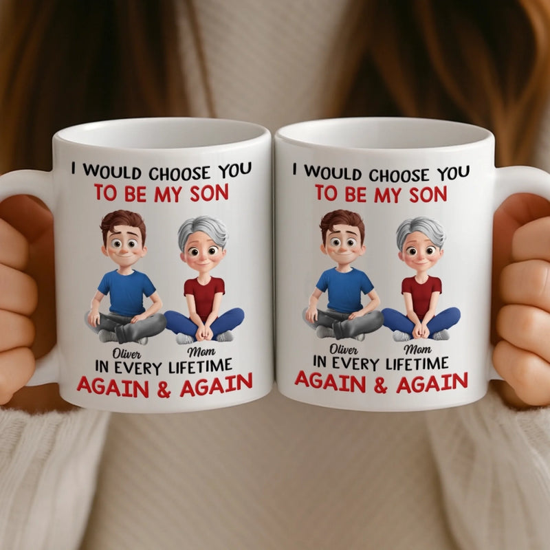 Custom Mug - Personalized Birthday Gifts For Mom, Son - Behind Every Great Son Is A Loving Mom