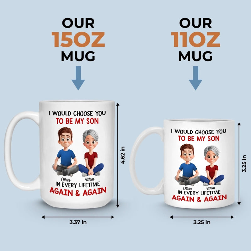 Custom Mug - Personalized Birthday Gifts For Mom, Son - Behind Every Great Son Is A Loving Mom