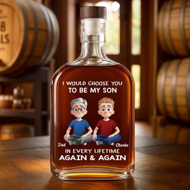 Custom Whiskey Bottle - Personalized Birthday Gifts For Dad, Son - Bond Stronger Than Whiskey