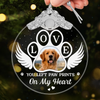 Custom Photo Glass Ornament - Personalized Pet Christmas Memorial Sympathy Gifts For Dogs, Cats - Paws Print Memories In Heart