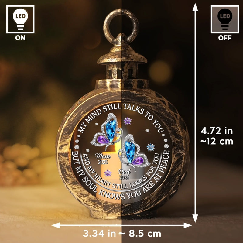 Custom Candlelight Lantern Ornament - Personalized Christmas Memorial Sympathy Gifts For Loss Of Mom, Dad - Forever In Our Hearts Always