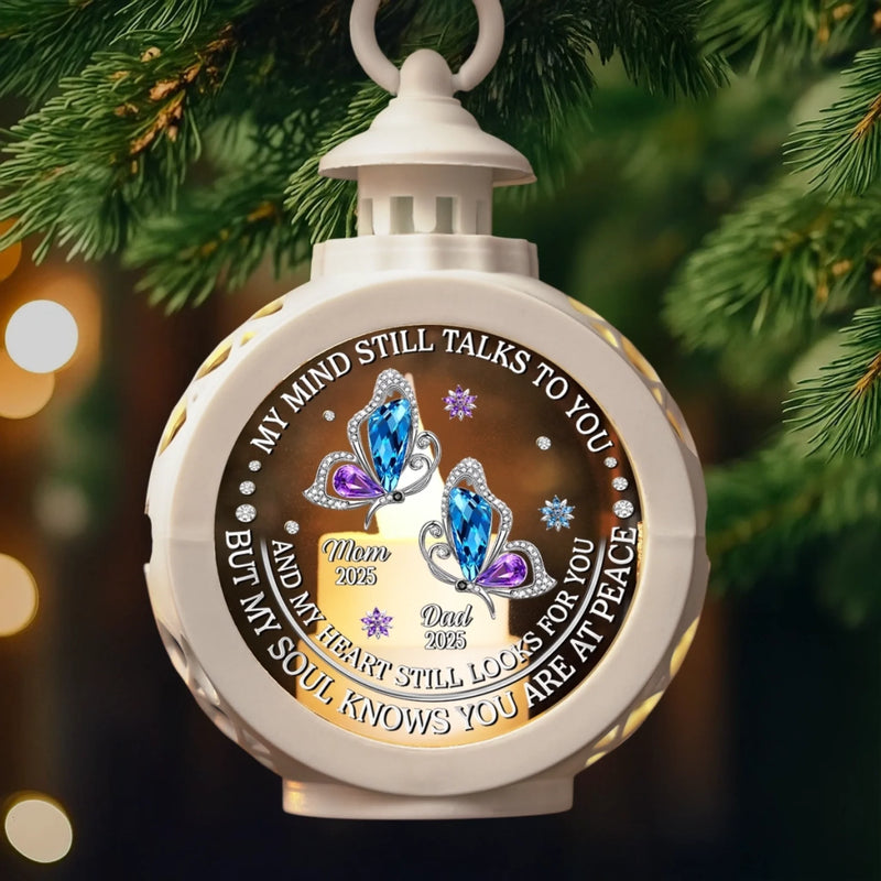Custom Candlelight Lantern Ornament - Personalized Christmas Memorial Sympathy Gifts For Loss Of Mom, Dad - Forever In Our Hearts Always