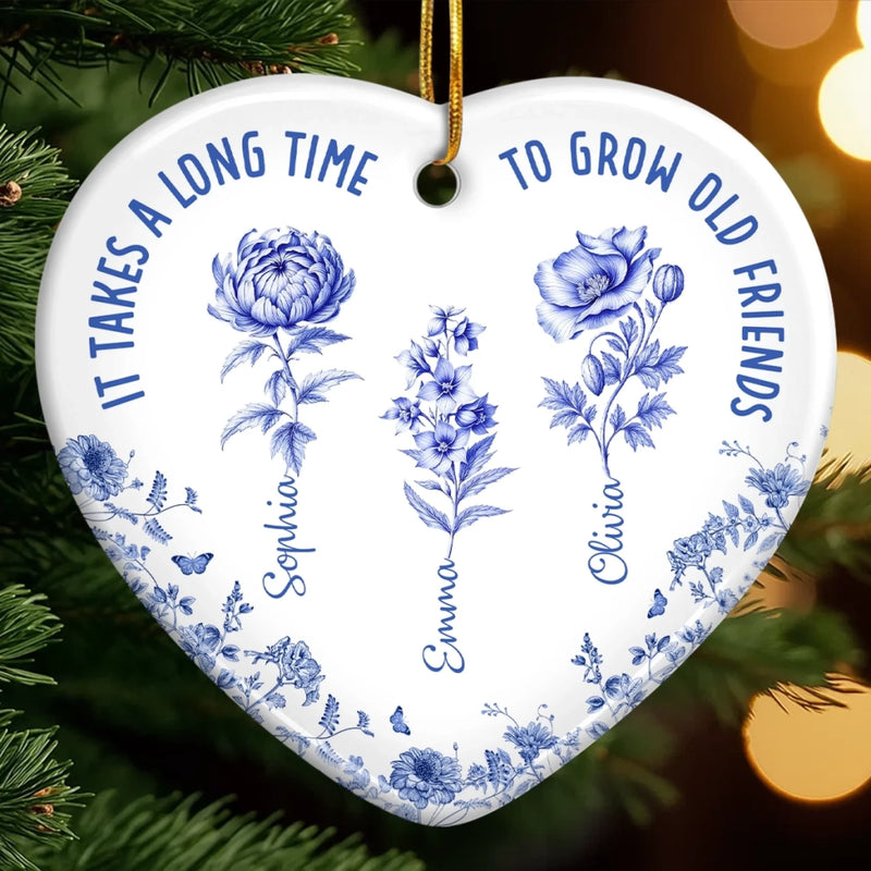 Custom Ceramic Ornament - Personalized Best Friend Birthday Gifts For Women, Besties, Sisters, BFF - Together Is My Favorite Place