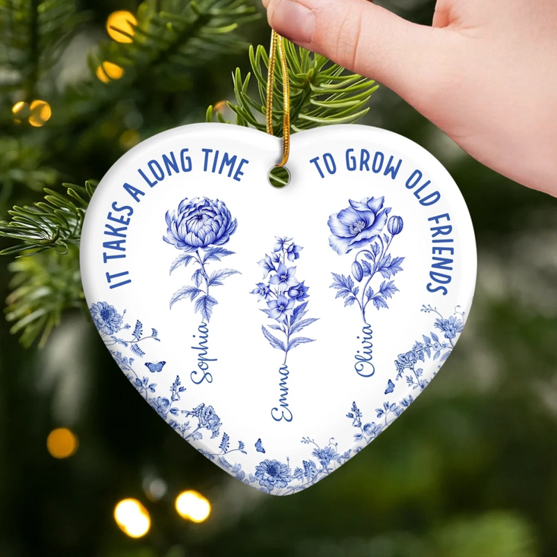 Custom Ceramic Ornament - Personalized Best Friend Birthday Gifts For Women, Besties, Sisters, BFF - Together Is My Favorite Place