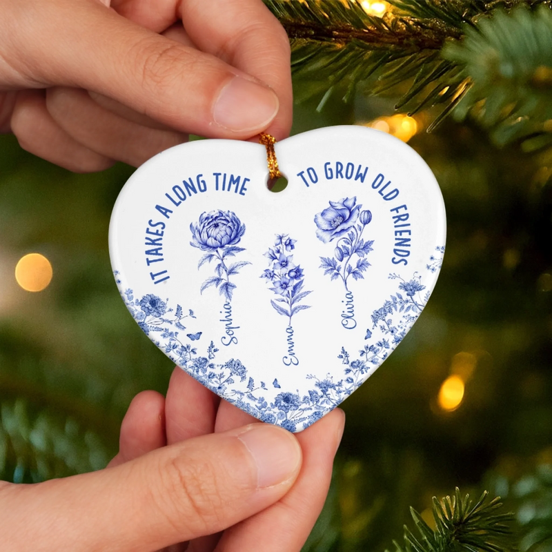 Custom Ceramic Ornament - Personalized Best Friend Birthday Gifts For Women, Besties, Sisters, BFF - Together Is My Favorite Place