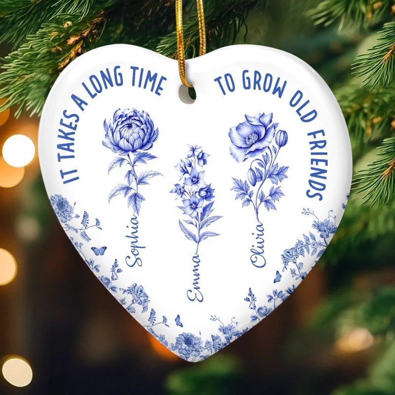 Custom Ceramic Ornament - Personalized Best Friend Birthday Gifts For Women, Besties, Sisters, BFF - Together Is My Favorite Place