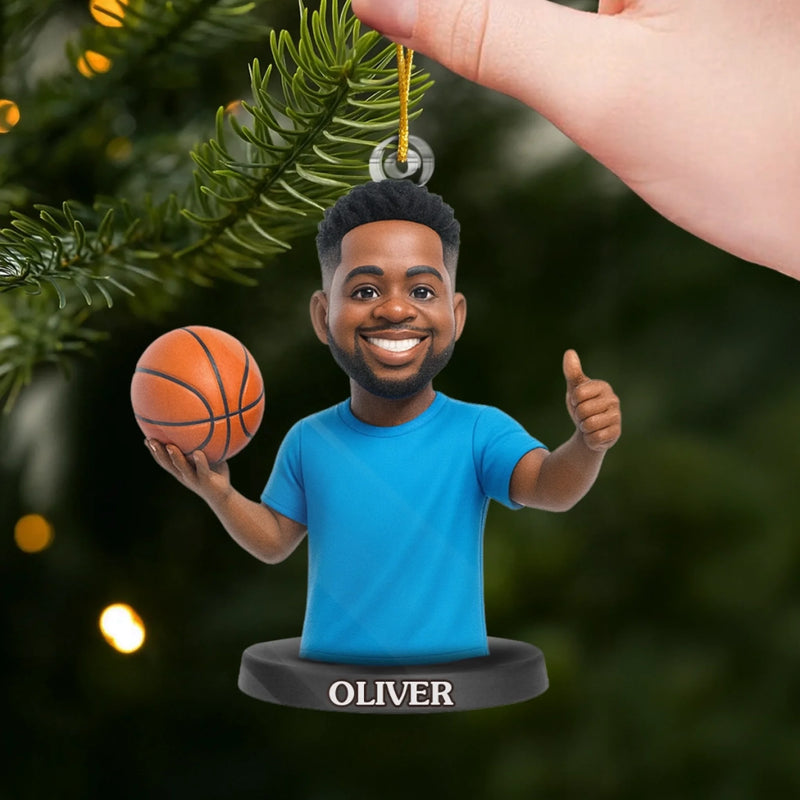 Custom Photo Acrylic Ornament - Personalized Christmas Birthday Sport Gifts For Sports Lovers - Hoop Legend In The Making