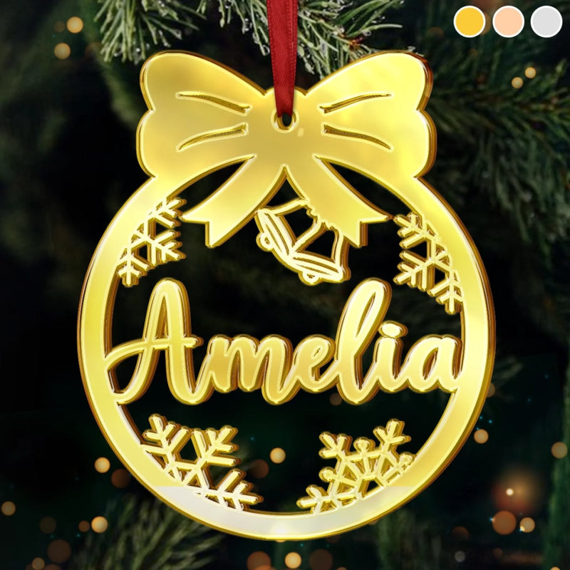 Custom Mirrored Acrylic Ornament - Personalized  Christmas Birthday Gifts For Mom, Dad, Kids - Sparkle Season