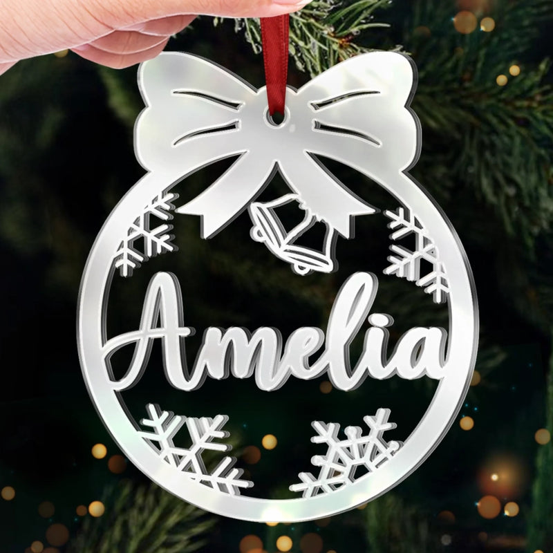 Custom Mirrored Acrylic Ornament - Personalized  Christmas Birthday Gifts For Mom, Dad, Kids - Sparkle Season