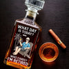 Custom Glass Whiskey Bottle - Personalized Retirement Gifts For Best Friends, Family, Coworker, Work Bestie, Wine, Bourbon, Whiskey Lovers - No Deadlines, Just Lifelines