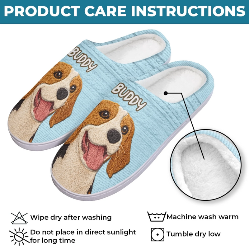 Custom Photo Fluffy Slippers - Personalized Birthday Gifts For Dog Cat Lovers, Dog Dad And Mom, Cat Owners - Snug Life, Paw Life