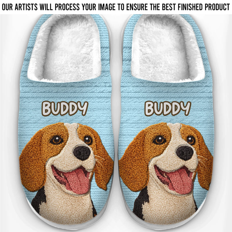 Custom Photo Fluffy Slippers - Personalized Birthday Gifts For Dog Cat Lovers, Dog Dad And Mom, Cat Owners - Snug Life, Paw Life