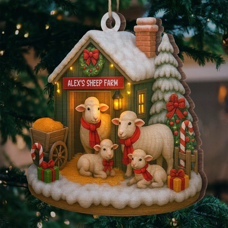 Custom Wood Ornament - Personalized Christmas Birthday Gifts For Women, Men - Life Feels Softer With Sheep