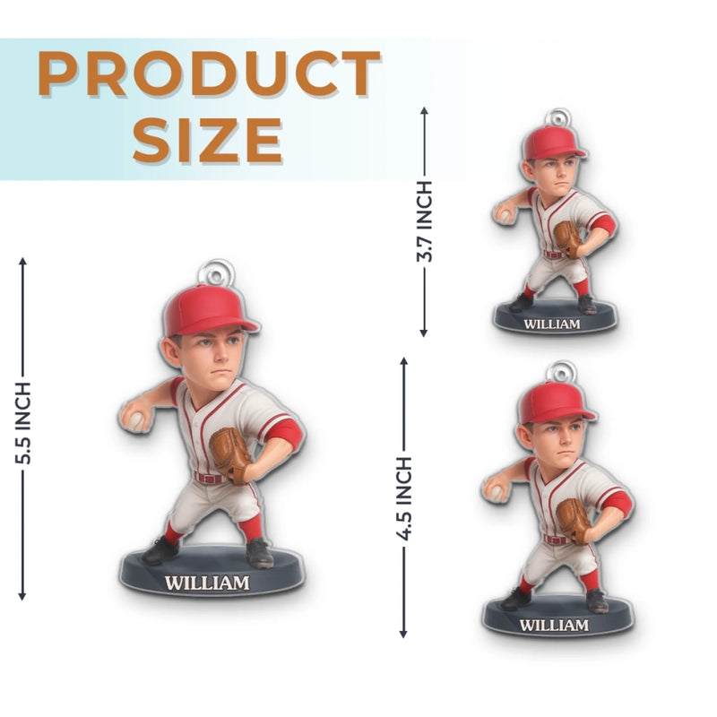 Custom Photo Baseball Player Christmas Gifts for Baseball Fans - Personalized Ornament