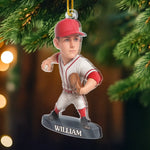 Custom Photo Baseball Player Christmas Gifts for Baseball Fans - Personalized Ornament