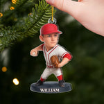 Custom Photo Baseball Player Christmas Gifts for Baseball Fans - Personalized Ornament