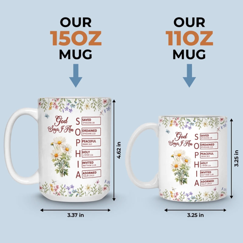 Custom Mug - Personalized Birthday Gifts For Women, Besties, Sisters, BFF, Yourself - Together, Just As God Planned