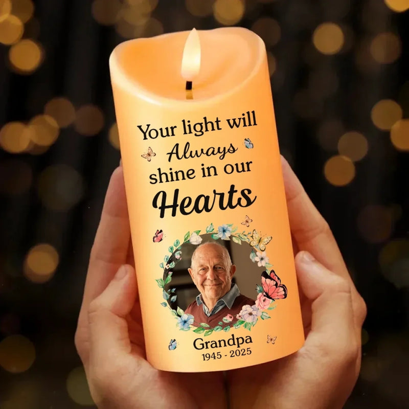 Custom Photo Memorial Gifts for Grandma - Personalized LED Candle