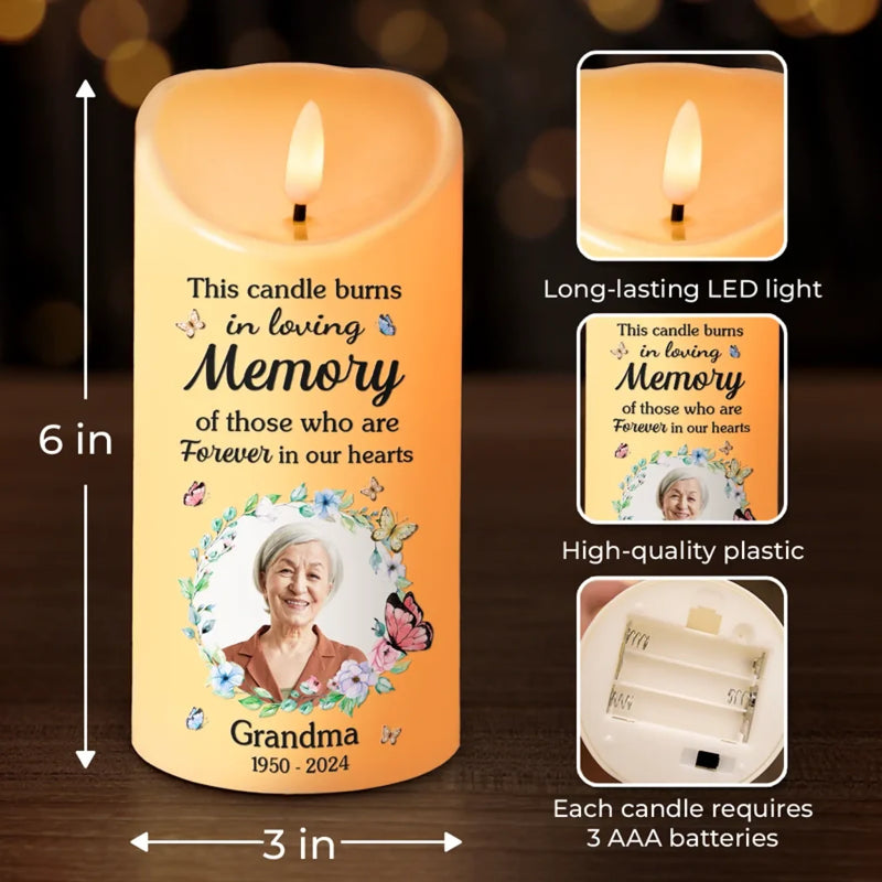Custom Photo Memorial Gifts for Grandma - Personalized LED Candle