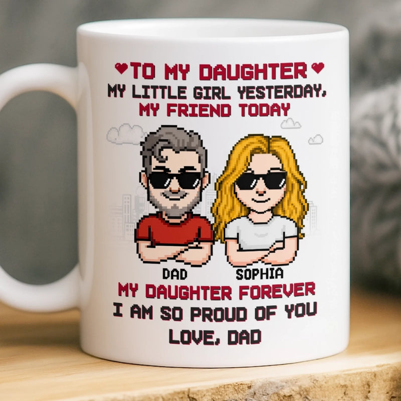 Custom Mug - Personalized Birthday Gifts For Dad, Daughter - Like Father Like Daughter