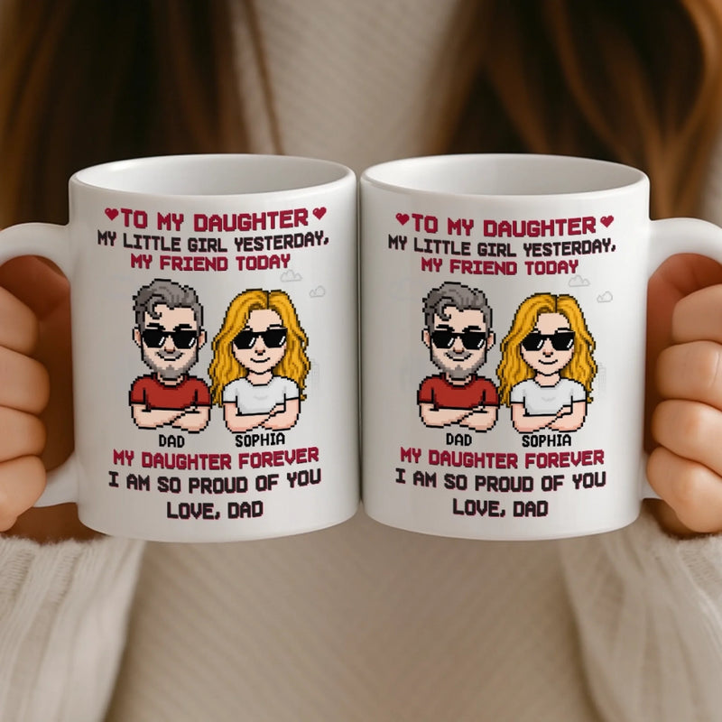 Custom Mug - Personalized Birthday Gifts For Dad, Daughter - Like Father Like Daughter