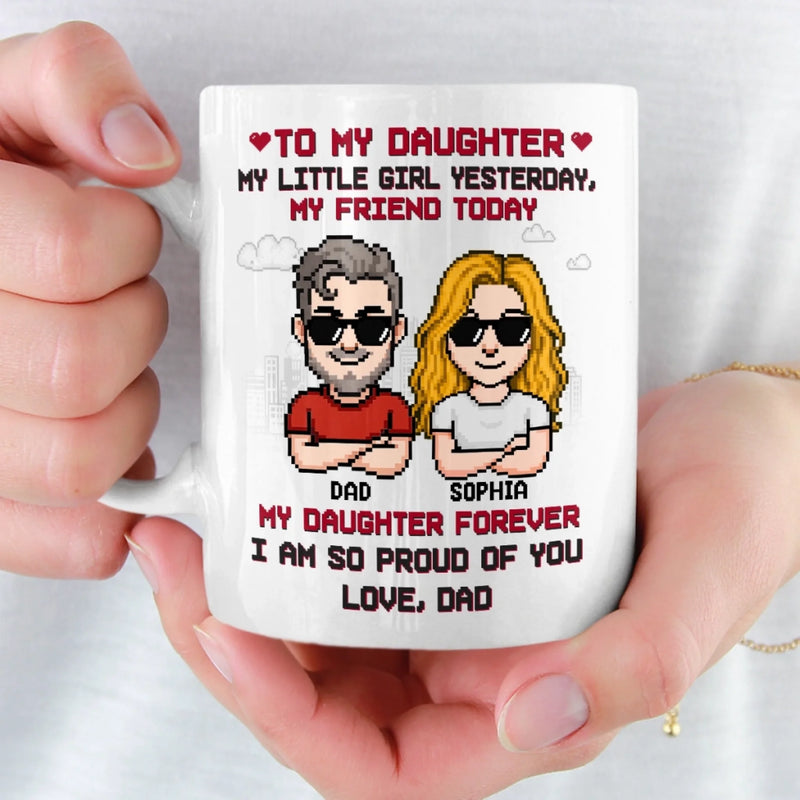 Custom Mug - Personalized Birthday Gifts For Dad, Daughter - Like Father Like Daughter