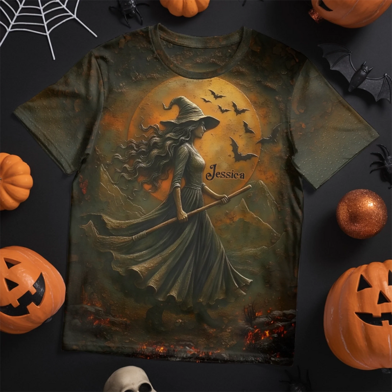 Custom Unisex T-shirt - Personalized Halloween Witchy Gifts For Besties, Sisters, BFF, Family, Yourself - Magic Flows Through My Soul