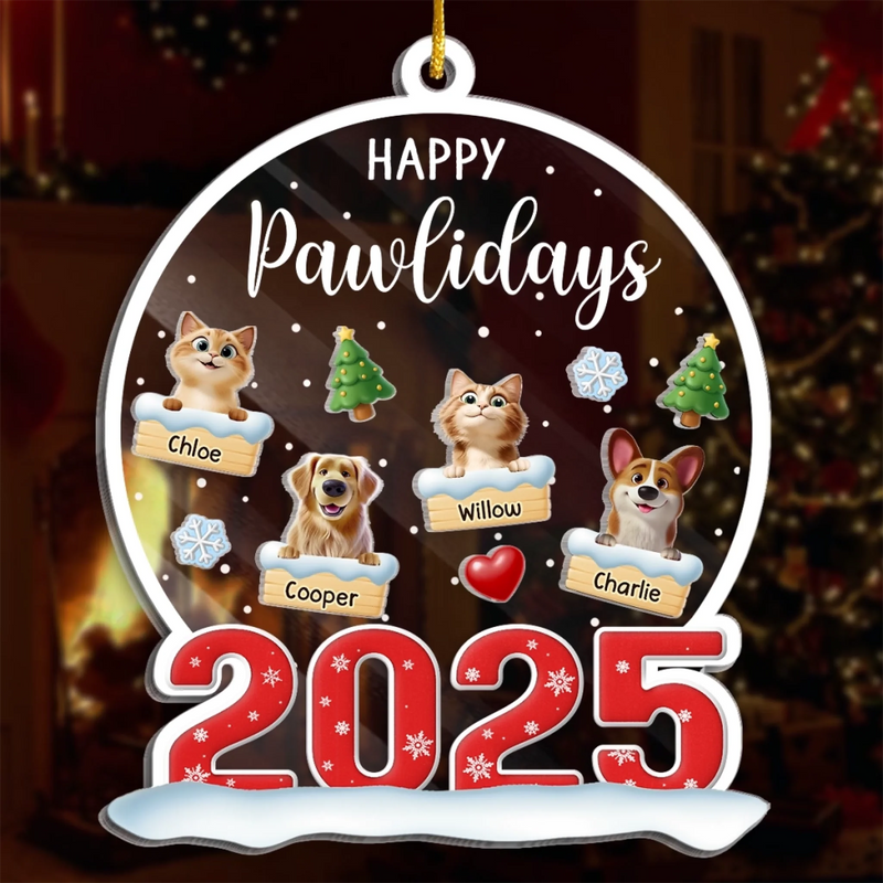 Custom 3 Layers Shaker Ornament - Personalized  Christmas Birthday Gifts For Dog Cat Lovers, Dog Dad And Mom, Cat Owners - Christmas Is Better With Pets