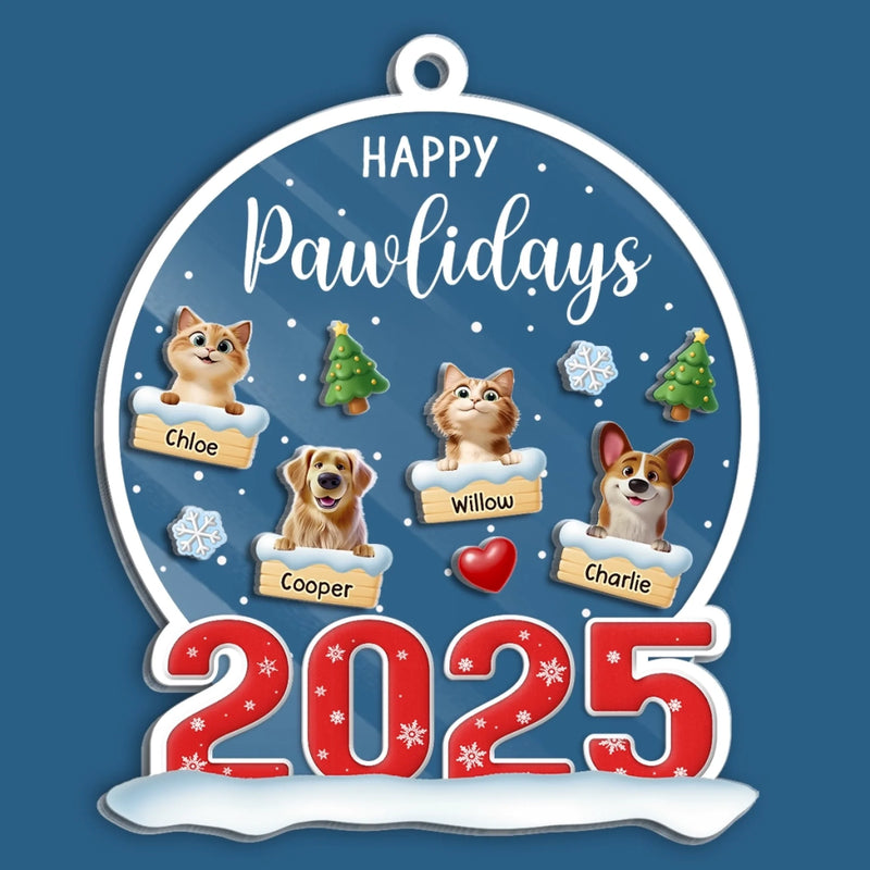 Custom 3 Layers Shaker Ornament - Personalized  Christmas Birthday Gifts For Dog Cat Lovers, Dog Dad And Mom, Cat Owners - Christmas Is Better With Pets