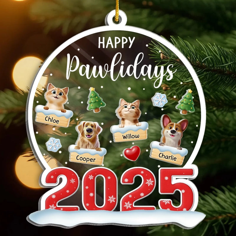 Custom 3 Layers Shaker Ornament - Personalized  Christmas Birthday Gifts For Dog Cat Lovers, Dog Dad And Mom, Cat Owners - Christmas Is Better With Pets