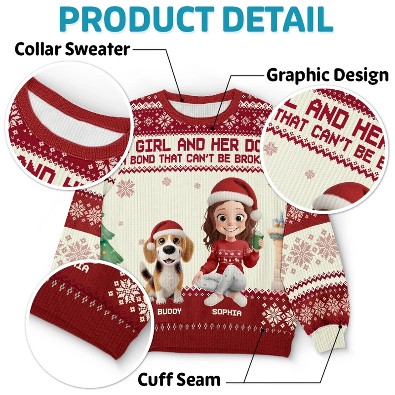 Custom Unisex Ugly Sweatshirt - Personalized  Christmas Birthday Gifts For Dog Cat Lovers, Dog Dad And Mom, Cat Owners - Life Is Better With My Fur Babies